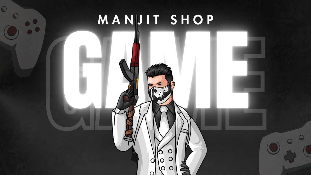 Black and White Simple Illustration Live Streaming Game Youtube Thumbnail (1)